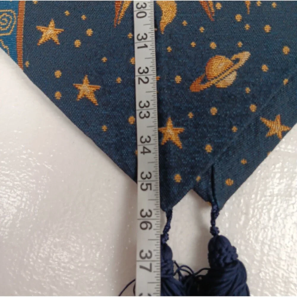 Vintage Celestial Table Runner Sun Moon And Stars 90s Wimsygoth Tassel